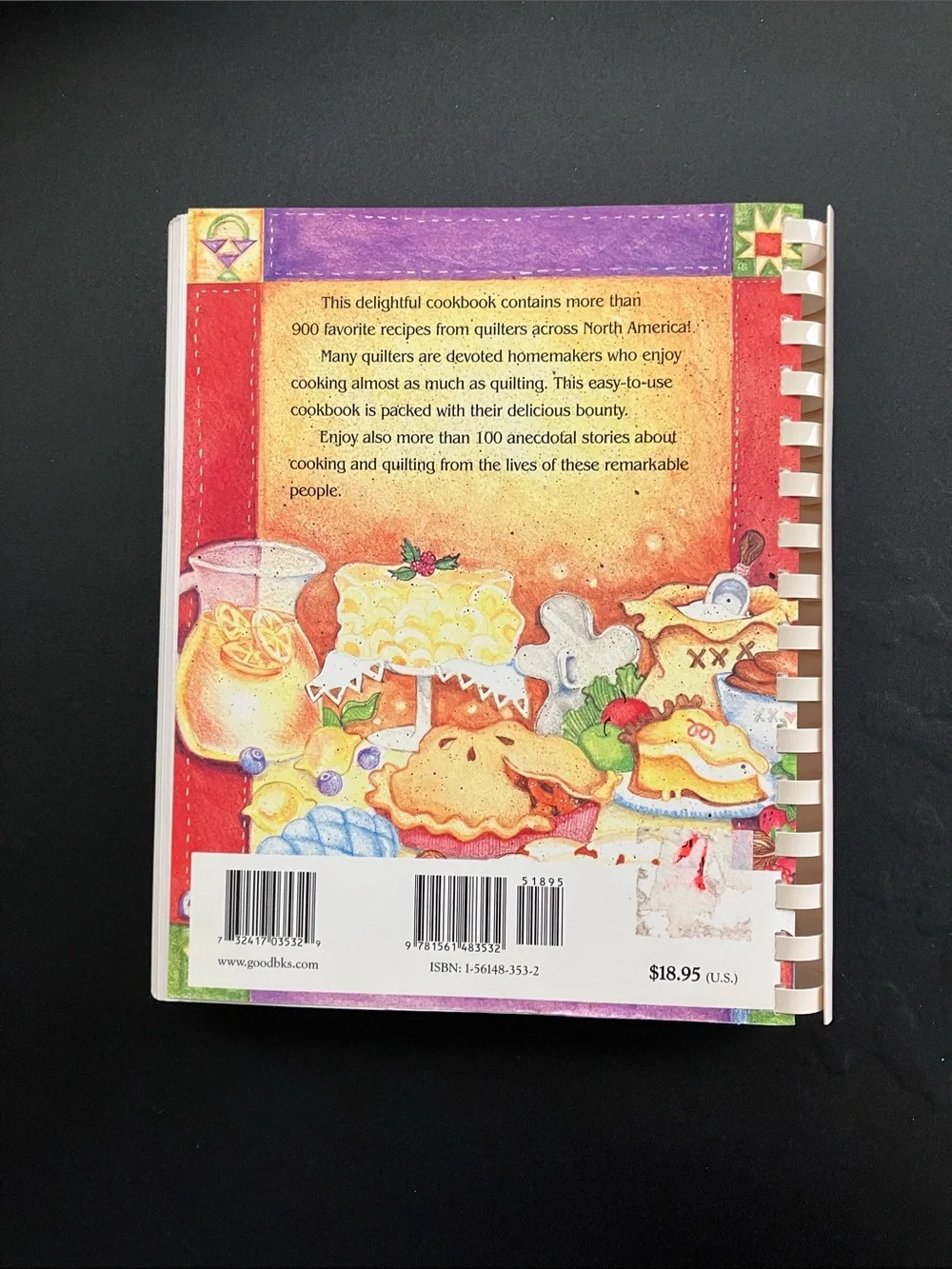 1992 Favorite Recipes from Quilters Spiral Bound Community Cookbook